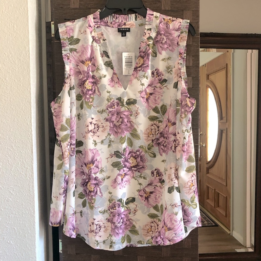 Chiffon Pleat Detail Tank